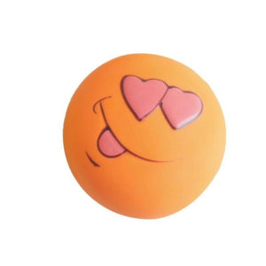 Pet Dog Natural Latex Squeaky Toy Puppy Play Squeaky Ball With Face Fetch Toy Bright Chew Toys