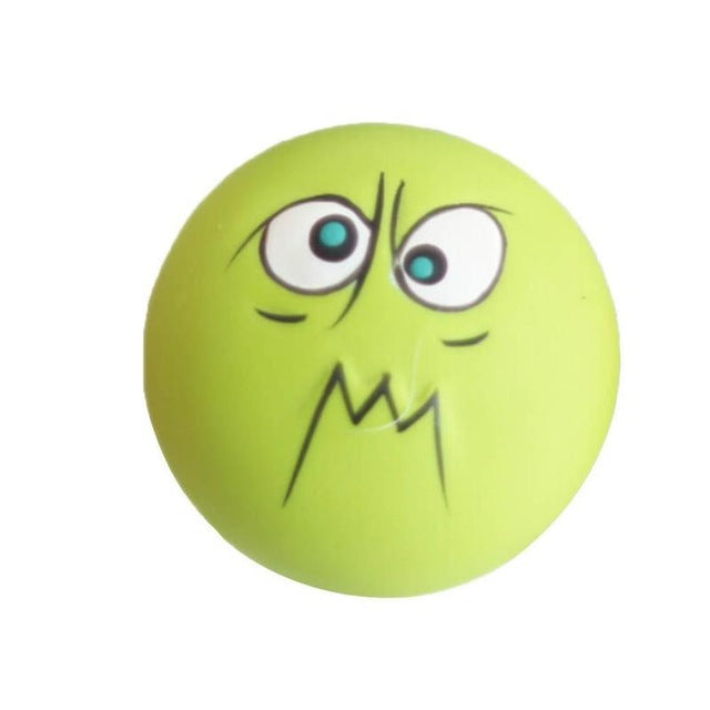 Pet Dog Natural Latex Squeaky Toy Puppy Play Squeaky Ball With Face Fetch Toy Bright Chew Toys