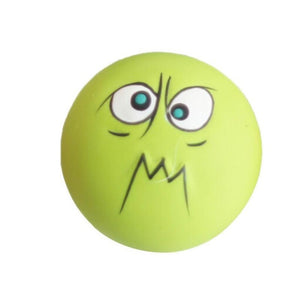 Pet Dog Natural Latex Squeaky Toy Puppy Play Squeaky Ball With Face Fetch Toy Bright Chew Toys