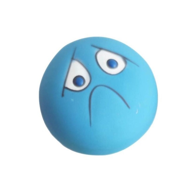Pet Dog Natural Latex Squeaky Toy Puppy Play Squeaky Ball With Face Fetch Toy Bright Chew Toys