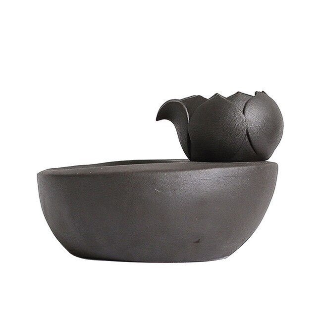 Cats Dogs Electric Ceramic Vintage Rabbit Round Basin Drinking Fountain Pet Supplies Automatic Circulating Bowl Home Feeding