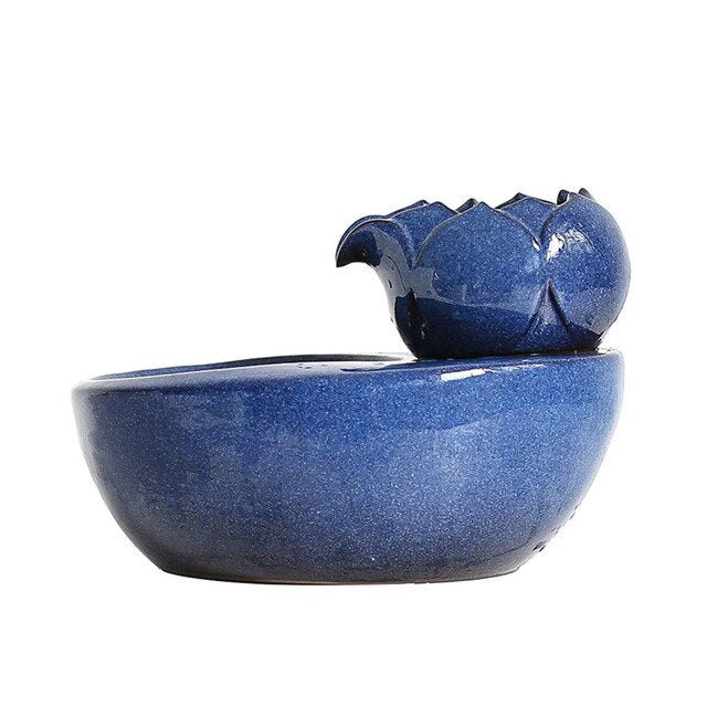 Cats Dogs Electric Ceramic Vintage Rabbit Round Basin Drinking Fountain Pet Supplies Automatic Circulating Bowl Home Feeding