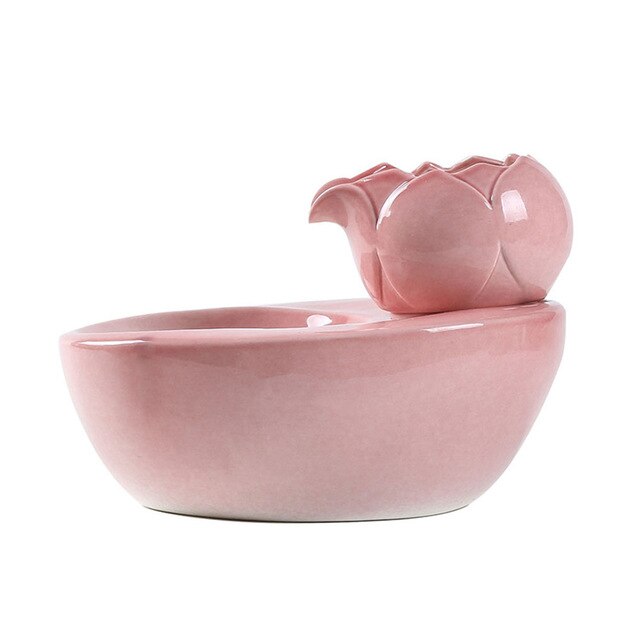 Cats Dogs Electric Ceramic Vintage Rabbit Round Basin Drinking Fountain Pet Supplies Automatic Circulating Bowl Home Feeding