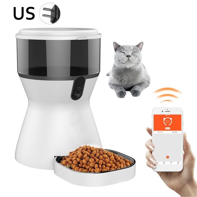 AUGKUN WiFi Automatic Pet Feeder Food Dispenser Recorder Programmable Timer Remote Control Feeding For Cat Dog In Stock